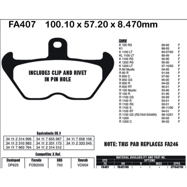 EBC EBC Brake Pads FA407HH